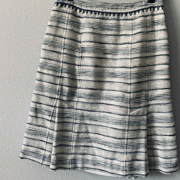 Tory Burch Nicole Cream Tweed Pleat Front Skirt - Picture 6 of 6